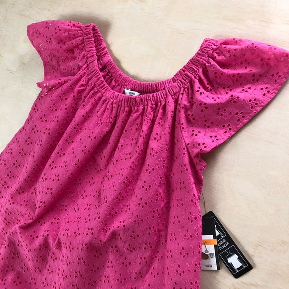 NWT Crown & Ivy Pink Eyelet Off Shoulder Dress - Picture 6 of 8